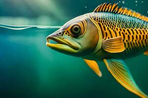 un pescado nadando en el agua. generado por ai foto