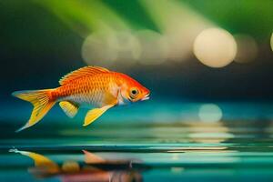 goldfish swimming in the water. AI-Generated photo