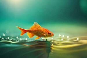 goldfish in the water, fish, water, hd wallpaper. AI-Generated photo