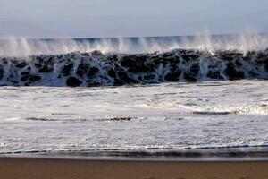 Sea with waves background photo