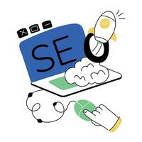 Trendy SEO Startup vector