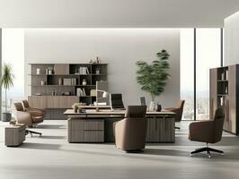 Furniture on white background AI Generative photo