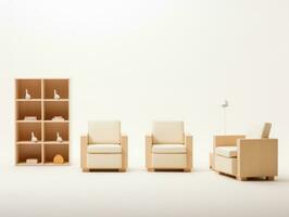 Furniture on white background AI Generative photo