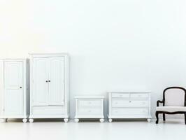 Furniture on white background AI Generative photo