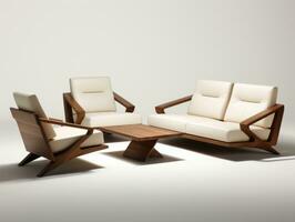 Furniture on white background AI Generative photo