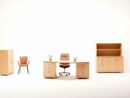 Furniture on white background AI Generative photo