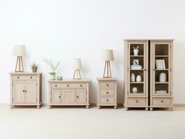 Furniture on white background AI Generative photo
