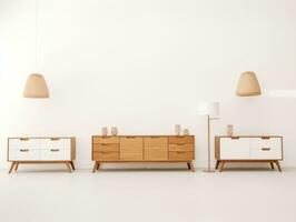 mueble en blanco antecedentes ai generativo foto