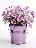 Flowers in pot on white background AI Generative photo