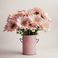 Flowers in pot on white background AI Generative photo