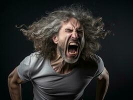 Man of European appearance who appears to be furious AI Generative photo