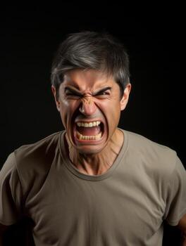 Man of European appearance who appears to be furious AI Generative photo