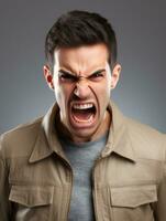 Man of European appearance who appears to be furious AI Generative photo