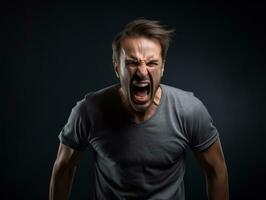 Man of European appearance who appears to be furious AI Generative photo