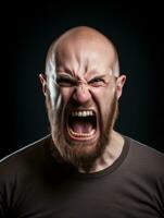 Man of European appearance who appears to be furious AI Generative photo