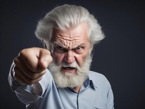 Man of European appearance who appears to be furious AI Generative photo