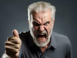 Man of European appearance who appears to be furious AI Generative photo