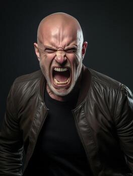 Man of European appearance who appears to be furious AI Generative photo