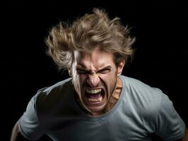 Man of European appearance who appears to be furious AI Generative photo