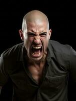 Man of European appearance who appears to be furious AI Generative photo