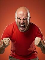Man of European appearance who appears to be furious AI Generative photo