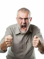 Man of European appearance who appears to be furious AI Generative photo