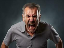 Man of European appearance who appears to be furious AI Generative photo