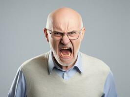 Man of European appearance who appears to be furious AI Generative photo
