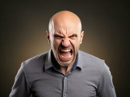 Man of European appearance who appears to be furious AI Generative photo