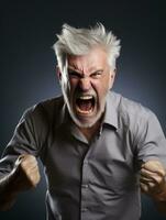 Man of European appearance who appears to be furious AI Generative photo