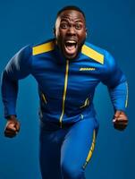 Young african man dressed in sportswear clearly active and full of energy AI Generative photo