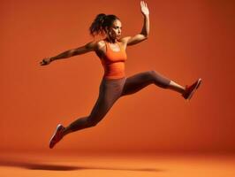 Young african woman dressed in sportswear clearly active and full of energy AI Generative photo