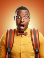 Young man with African features who appears to be shocked AI Generative photo