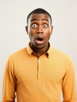 Young man with African features who appears to be shocked AI Generative photo