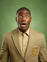 Young man with African features who appears to be shocked AI Generative photo