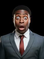 Young man with African features who appears to be shocked AI Generative photo
