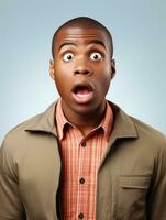 Young man with African features who appears to be shocked AI Generative photo