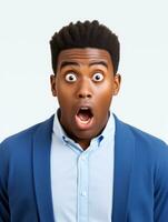Young man with African features who appears to be shocked AI Generative photo