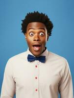 Young man with African features who appears to be shocked AI Generative photo