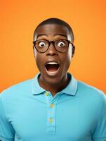 Young man with African features who appears to be shocked AI Generative photo