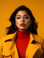 Young woman with Asian features who appears to be schocked AI Generative photo