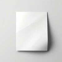 Blank white paper isolated on white background. Generative AI photo