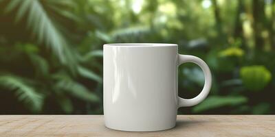 White Mug mockup. Generative AI photo