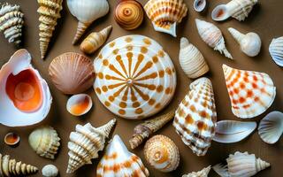 Seashell Symphony, Unveiling the Mesmerizing Patterns of a Vast Collection. AI Generated photo