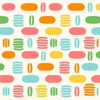 Pastel Basic Shape Seamless Pattern.A fun and whimsical seamless pattern with pastel colored basic shapes on a white background. vector