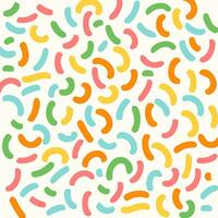 Pastel Line Doodle Seamless Pattern.A vibrant and playful seamless pattern with pastel colored lines and doodles on a white background. vector