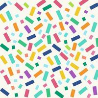 A fun and festive seamless pattern with colorful confetti on a white background.Falling colorful confetti doodle seamless pattern vector image