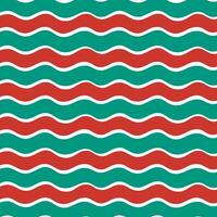 Colorful Waves Christmas Seamless Pattern.A festive and cheerful seamless pattern with colorful waves, including red and green, on a white background. vector