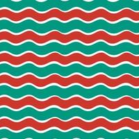 Colorful Waves Christmas Seamless Pattern.A festive and cheerful seamless pattern with colorful waves, including red and green, on a white background. vector