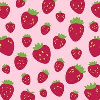 Red strawberry seamless pattern. Texture for fabric, wrapping, wallpaper. Decorative print. vector